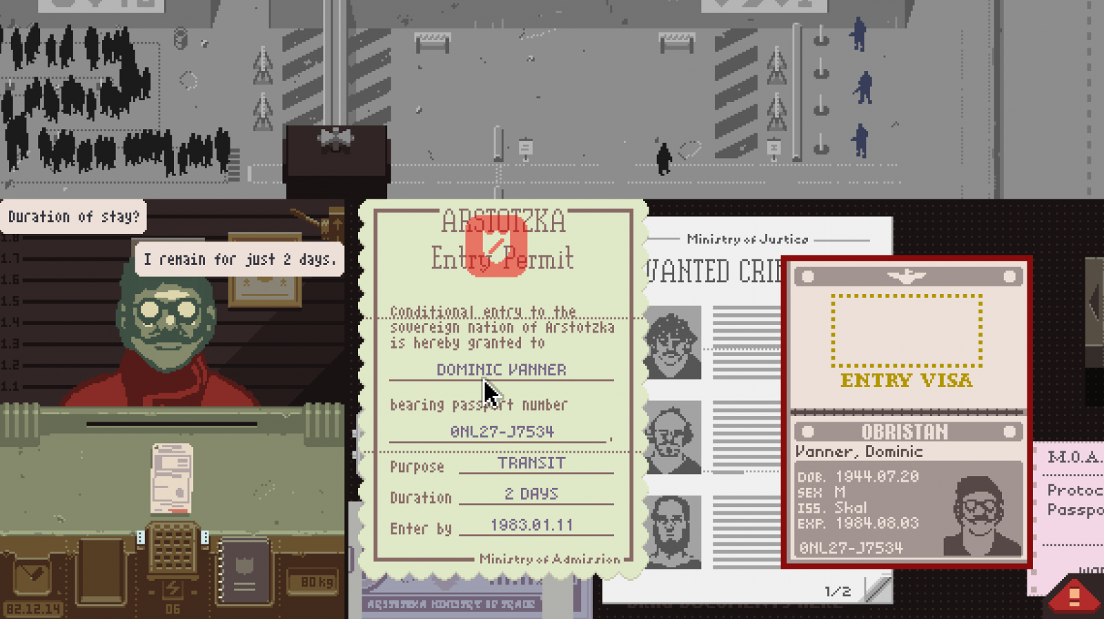 请出示证件 papers, please 的游戏图片 - 奶牛关