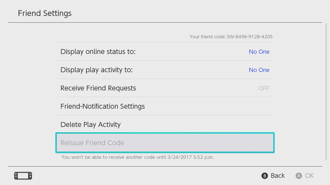 Friend Code 每三十天可以新申请一次