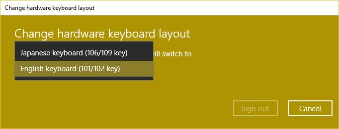 微软日语输入法可以设置使用日语键盘（106/109-键）还是英语键盘（101/102-键）