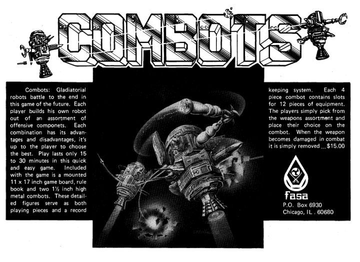 《Combots》，《BattleTech》的萌芽（来源ebay）